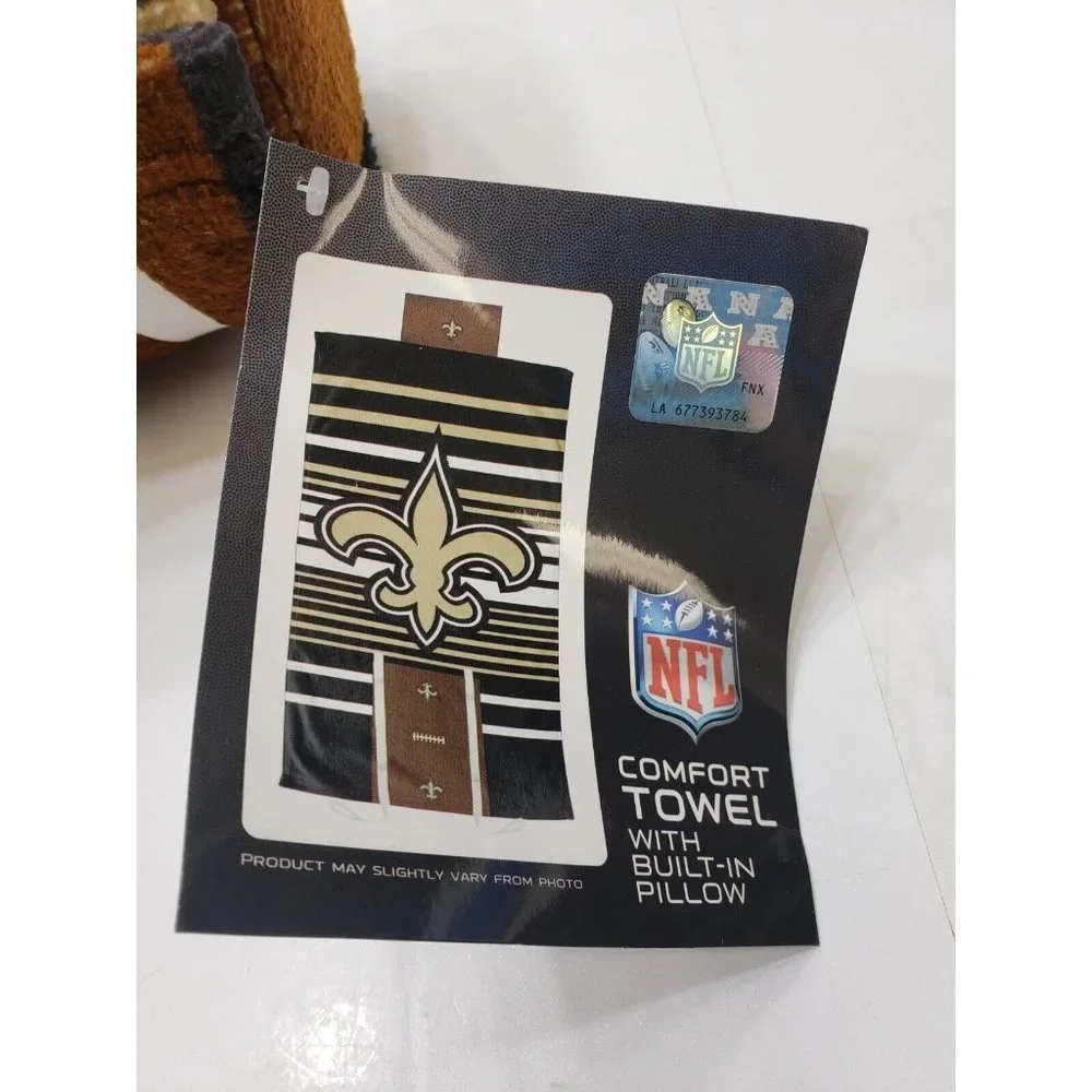 New Orleans Saints NFL Comfort Towel W/ Built-In Pillow 32x64” Portable NWT